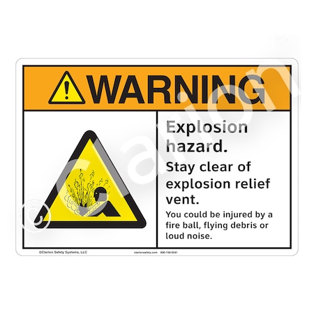 ANSI/ISO Compliant Warning/Explosion Hazard Safety Signs Outdoor Weather Tuff Aluminum (S4) 12x18